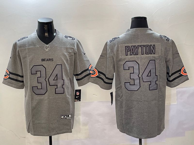 Men Chicago Bears #34 Payton Grey Throwback 2024 Nike Limited NFL Jersey style 2->chicago bears->NFL Jersey